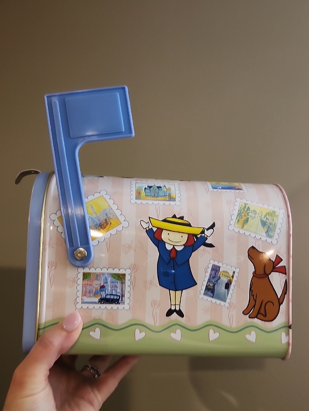 Children's Madeline Tin Mailbox  - Pink & Blue
